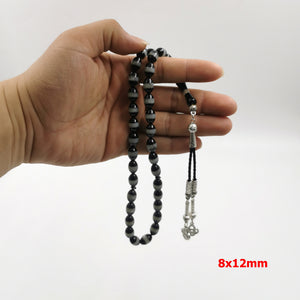 سبحة مستكة اسود مع لون ابيض