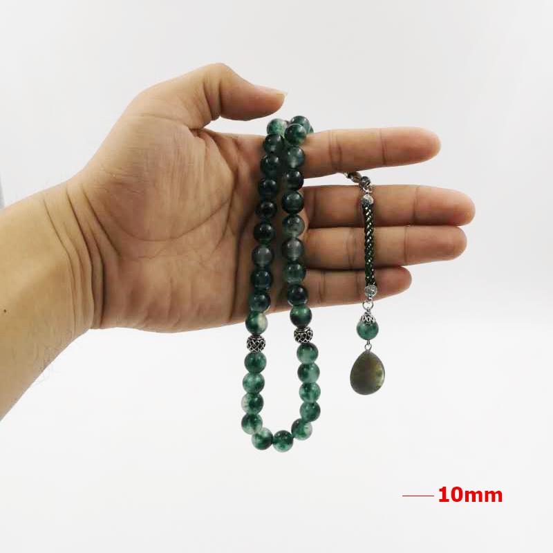 Tasbih Natural gemstone green jade Misbaha - Bashatasbih