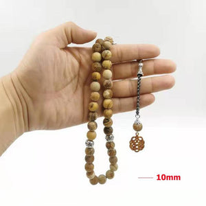 Natural JASPERs stone tasbih Muslim Bracelets Man's misbaha Gift prayer beads islam Jewelry Saudi arabia Fashion Accessories - Bashatasbih