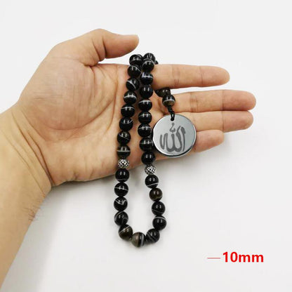 Tasbih Natural agate with hematite stone - Bashatasbih