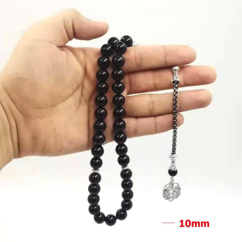 Onxy 33 Tasbih Man's Black agate bracelets Gift Eid misbaha accessories prayer beads 33 66 99beads Jewelry - Bashatasbih