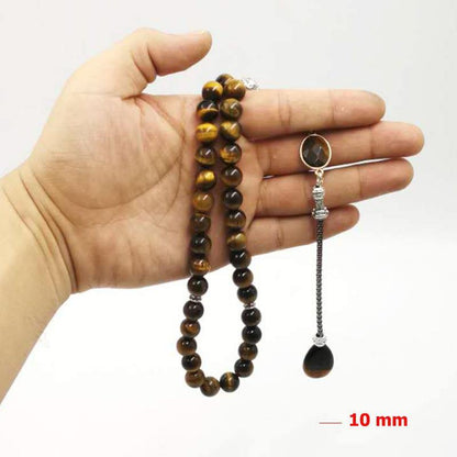 New style Man's Tasbih 2019 style Tiger eyes natural stone Muslim rosary islam 33 66 99 beads Fashion Bracelets - Bashatasbih
