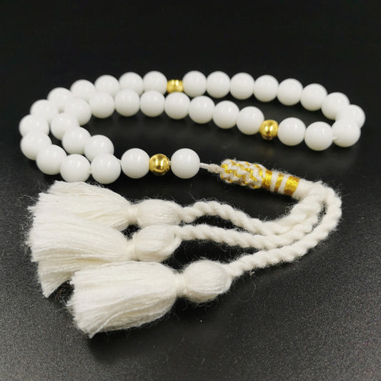 سبحة سيراميك ابيض مع كركوشة ابيض