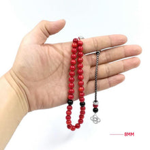Natural coral Muslim Rosary 33 Yasr fossil Tasbih Eid gift For wife Islam prayer beads Women&#39;s Misbaha Islamic Fashion Bracelets - Bashatasbih تحميل الصورة في عارض المعرض

