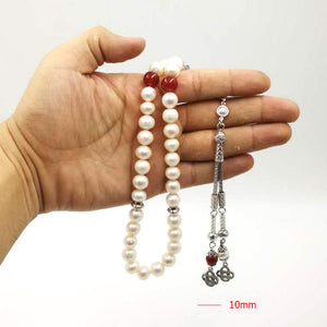 Natural Pearl Tasbih 33 66 99Muslim Freshwater pearl Tasbih gift pearl bracelet Women Misbaha love gift Islamic jwelry for women - Bashatasbih