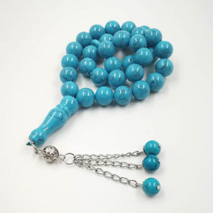 Man's Misbaha Turquoises Tasbih Muslims prayer beads 33 beads stone Rosary - Bashatasbih