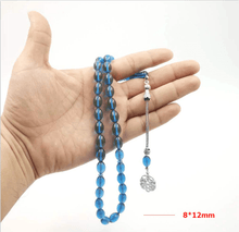 سبحة تسبيح أزرق 33 خرز راتينج شرابة معدنية لون خاص سوار إسلامي أزرق مسبحة رجالي - Albashan تحميل الصورة في عارض المعرض
