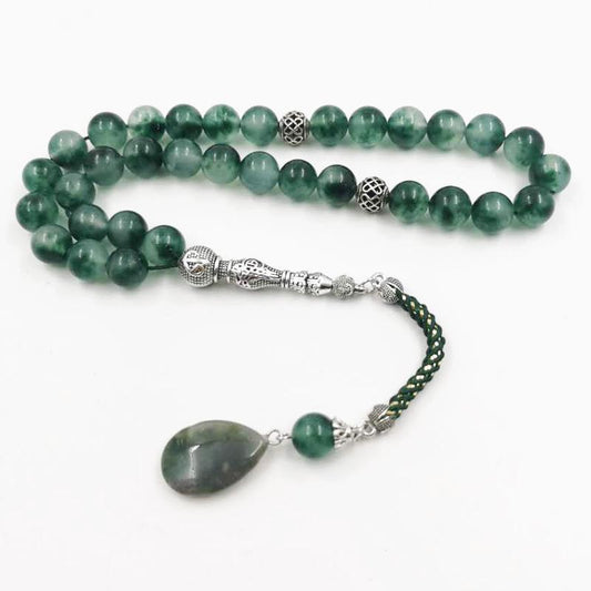Tasbih Natural gemstone green jade Misbaha - Bashatasbih