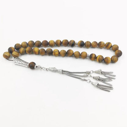 Tasbih Frosted Natural Tiger eyes stone bracelet - Bashatasbih