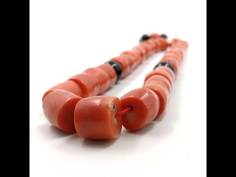 سبحة مرجان وردي طبيعي