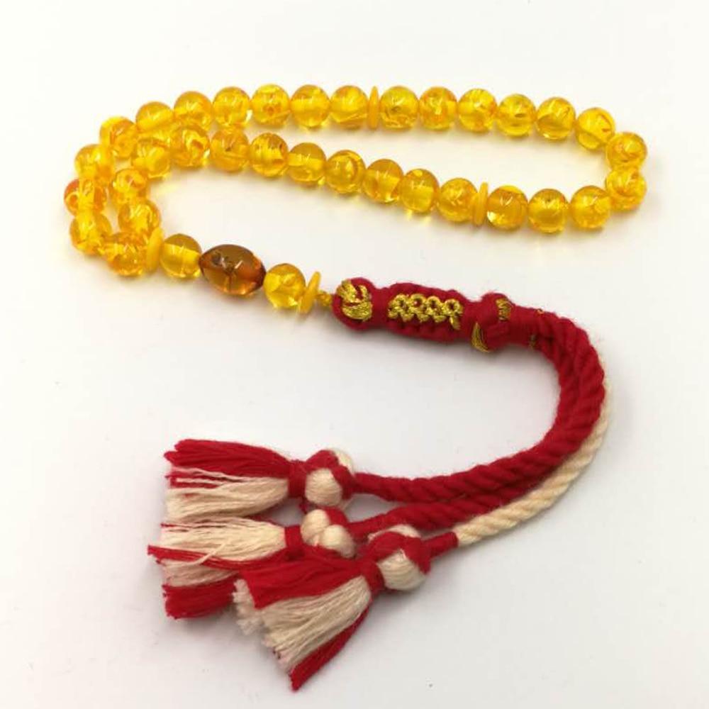 Ambers Color Tasbih with insect bead 33 66 99beads Royal handmade tassels Turkish design Man's Tesbih Misbaha Muslim Rosary - Bashatasbih
