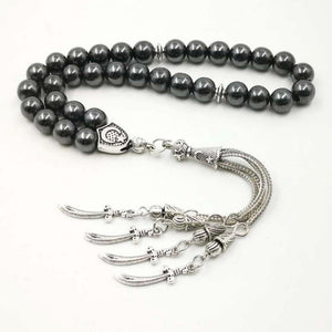 Man's Tasbih Natural stone Hematite Metal tassel Cheap price and good quality prayer beads 33 66 99beads Islam stone Rosary - Bashatasbih