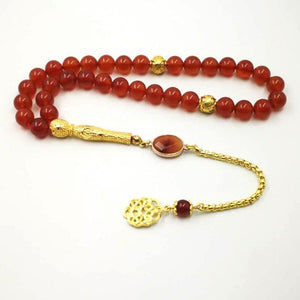 Natural Red Agates women's tasbih Muslim rosary gift islam misbaha Onxy prayer beads 33 66 99beads stone Bracelets - Bashatasbih