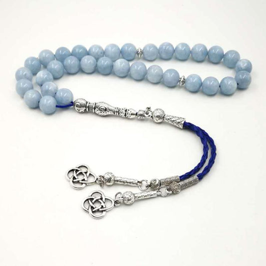 Natural Aquamarines stone tasbih Luxury Bracelets Man's misbaha Special Gift for muslim 33 45 66 99 prayer beads islam Bracelets - Bashatasbih