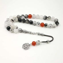 Natural Quartz with agates Tasbih Valuable gfit For Ramadan Tesbih 33 66 99 Muslim misbaha Man&#39;s bracelets 2019 luxurious Rosary - Bashatasbih تحميل الصورة في عارض المعرض
