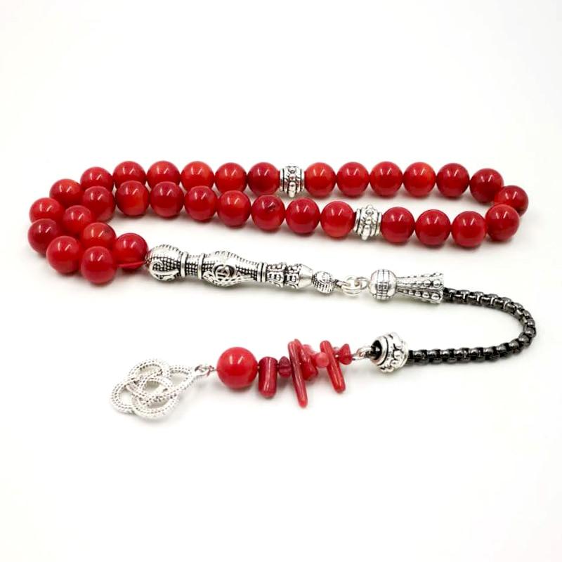 Women's Rosary Muslim Natural coral and coral reef tassel Tasbih Eid gift For wife Everything is new Fashion Women's Bracelets - Bashatasbih