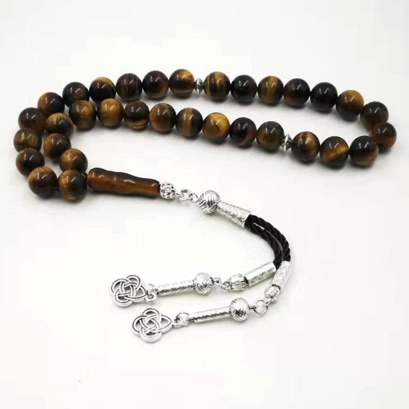 Natural Tiger eyes tasbih Muslim man misbaha prayer beads 33 66 99beads Arabic fashion Rosary - Bashatasbih