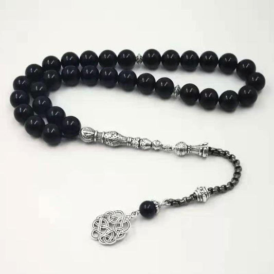 Onxy 33 Tasbih Man's Black agate bracelets Gift Eid misbaha accessories prayer beads 33 66 99beads Jewelry - Bashatasbih