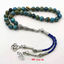 Blue Malachite tasbih 33prayer beads Special Rosary Muslim Accessories Eid Ramafan gfit high quality jewelry bracelet Misbaha - Bashatasbih تحميل الصورة في عارض المعرض

