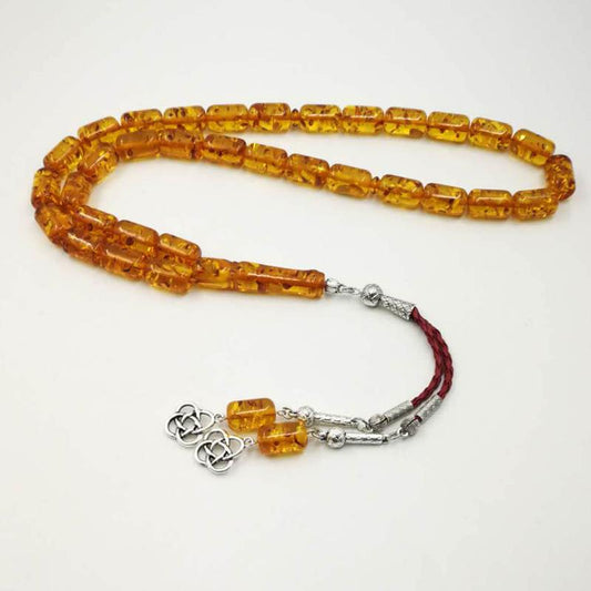 Resin Tasbih 33 45 66 99 Beads Man's Golden Resin Muslim rosary Red tassel Islam Fashion Gift bracelet Arabic Eid Misbaha - Bashatasbih