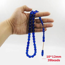 39beads Tasbih Blue Resin Kuwait Misbaha prayer Man&#39;s Accessories Abrab jewelry Eid gift for Islamic Bracelets - Bashatasbih تحميل الصورة في عارض المعرض
