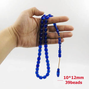 39beads Tasbih Blue Resin Kuwait Misbaha prayer Man's Accessories Abrab jewelry Eid gift for Islamic Bracelets - Bashatasbih