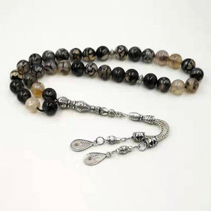 Muslim Man's Bracelets Natural agates Tasbih gift Islam rosary misbaha Featured prayer beads 33 66 99beads - Bashatasbih
