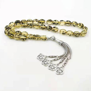 Sesame Resin Tasbih 33 Prayer Beads Metal tassel Muslim man's bracelet islamic arabic fashion misbaha - Bashatasbih