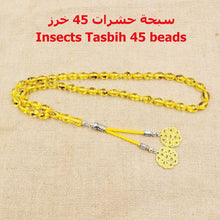 Yellow Resin Tasbih 45 beads Real insect Muslim misbaha arabic jewelry Bracelet Islamic gifts Men accessories Eid Ramadan rosary - Bashatasbih تحميل الصورة في عارض المعرض
