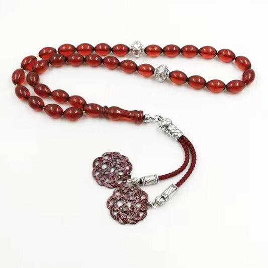 Red Resin Tasbih 33 45 51 66 99beads Man Muslim rosary Turkey style Bracelets New Fashion Islamic Misbaha Saudi arabia Eid gift - Bashatasbih