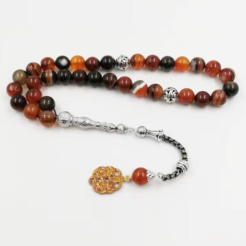 2020 New style Tasbih Natural agates Man's Muslim rosary 33 misbaha arab fashion bracelet prayer beads masbaha Islamic Jewelry - Bashatasbih