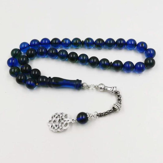 Green with Blue Resin Tasbih Muslim 33 45 66 99 prayer beads Islamic Man's Green Accessories jewelry Misbaha Arab Bracelets - Bashatasbih