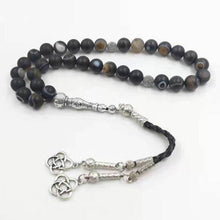 Natural Black Sulaimani Eyes Agates stone Tasbih prayer beads Misbaha 33beads New styles Muslim Man&#39;s jewelry rosary - Bashatasbih تحميل الصورة في عارض المعرض
