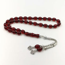 Rosary 33 Muslim Beads Red Tasbih Mastkhan Islamic prayer beads EID gift for Islam Man&#39;s Misbaha Bracelets - Bashatasbih تحميل الصورة في عارض المعرض
