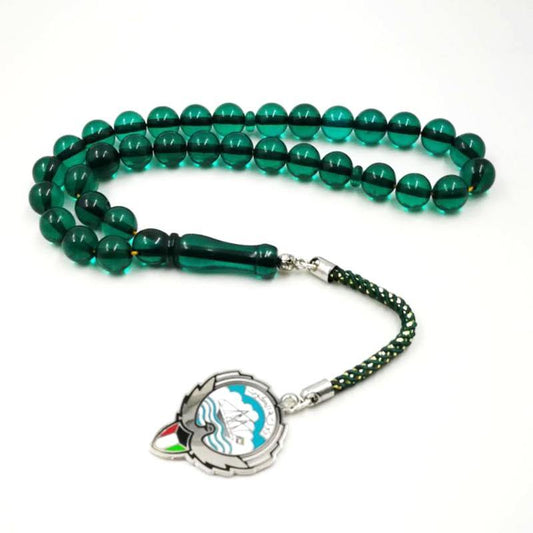 Kuwait Green Rosary Muslim Tasbih Kuwait March 8 prayer beads pusheen Man's Green Accessories jewelry Misbaha Islamic Bracelets - Bashatasbih