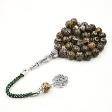 Natural Agates Tasbih Muslim Green eyes agate Islam misbaha Gift for Eid Man&#39;s bracelet prayer beads 33 66 99beads stone Rosary - Bashatasbih تحميل الصورة في عارض المعرض
