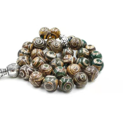 Natural Agates Tasbih Muslim Green eyes agate Islam misbaha Gift for Eid Man's bracelet prayer beads 33 66 99beads stone Rosary - Bashatasbih