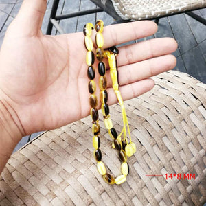 Ambers Tasbih 33 Muslim Rosary Resin Beads Islamic Misbaha Mastkhan New style prayer beads Muslims Man's bracelet - Bashatasbih